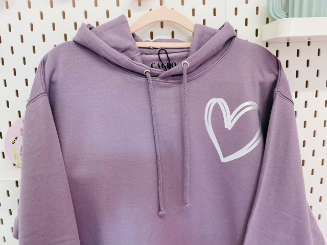 Heart print hoodie new arrivals